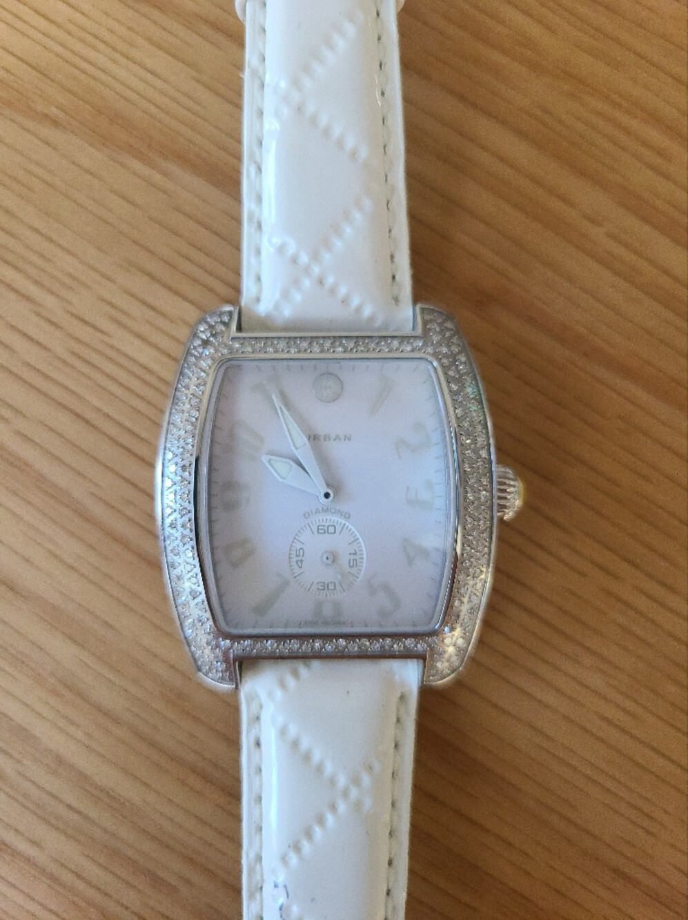 Michele Urban Blanc Diamond Bezel Ladies Watch